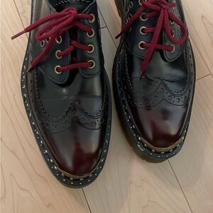 Burberry brogue Stylish Black and Red Women's Shoes